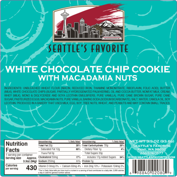 White Chocolate Macadamia Nut Gourmet Cookie